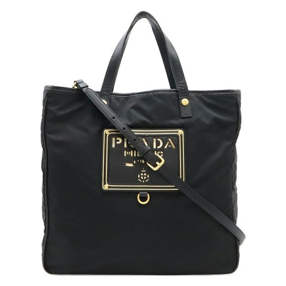 PRADA Black Leather Shoulder Bag - Picture 1 of 9